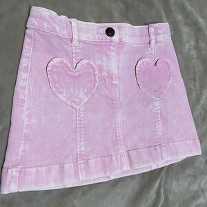 Crewcuts Pink Upcycled Denim Skirt Girl Size 5j crew